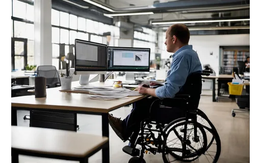 Preview of A wheelchair user working at (JPEG q75)