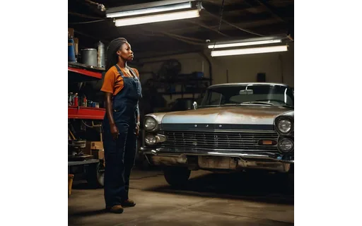 Preview of Black woman mechanic in (JPEG q50)