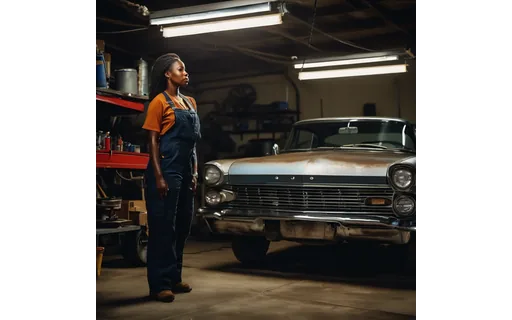 Preview of Black woman mechanic in (WebP q85)