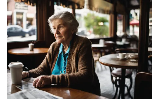 Preview of An older woman with a walking (lossless PNG)