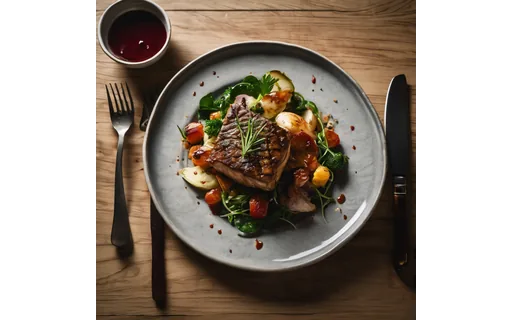 Preview of A plated main course on a, plate A (lossless PNG)