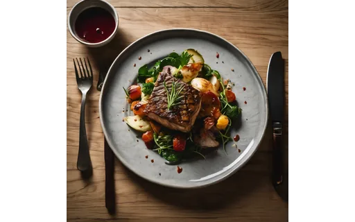 Preview of A plated main course on a, plate A (WebP q85)