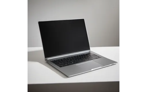 Preview of Open laptop on a plain white (lossless PNG)