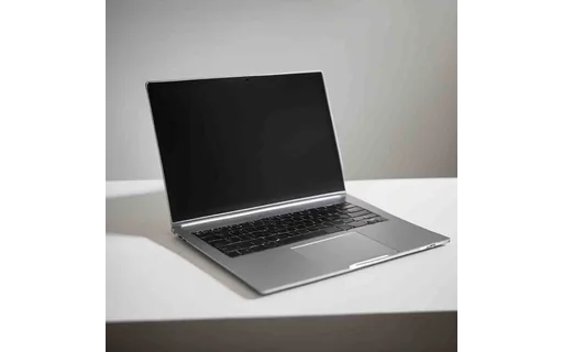 Preview of Open laptop on a plain white (JPEG q25)