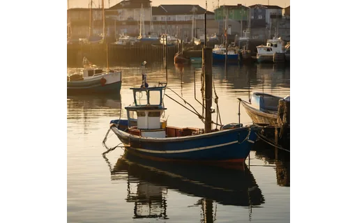 Preview of Small fishing boat moored in a (lossless PNG)