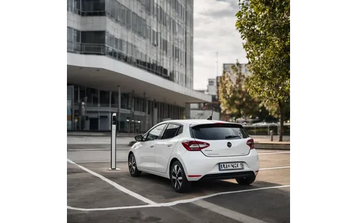 Preview of White electric hatchback at a (WebP q85)