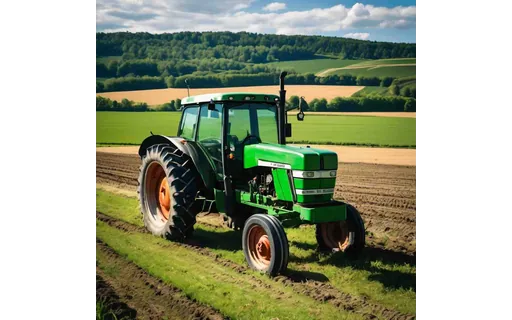 Preview of Green farm tractor in a field (JPEG q25)