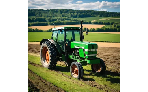 Preview of Green farm tractor in a field (JPEG q75)