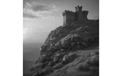 Preview of Fantasy video game environment, stone (tiff 16bit gray)