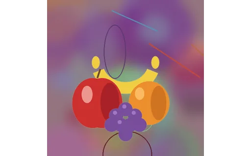 Preview of Fruit Still Life on Clutter — Instances (512px)