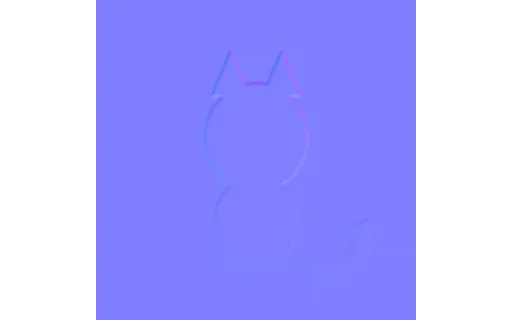 Preview of Conditioning Map — Cat Normal Map (512px)