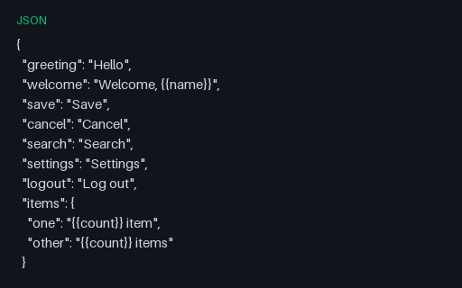 Preview of i18next JSON — English