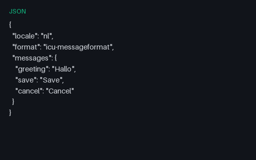 Preview of ICU MessageFormat JSON — NL Pad