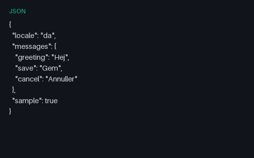 Preview of i18next Messages — DA SAMPLE