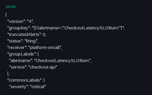 Preview of Alertmanager Webhook — Firing Notification (json)