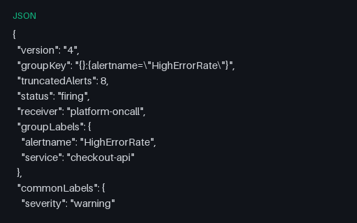 Preview of Alertmanager Webhook — Grouped Batch with Truncation (json)