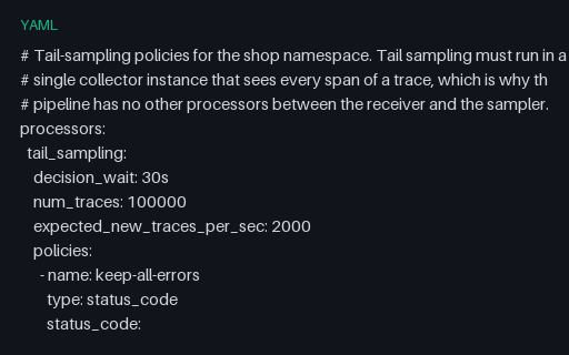 Preview of OpenTelemetry Collector — Tail-Sampling Policies (yaml)