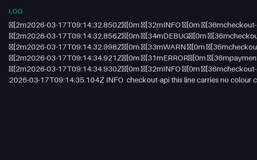 Preview of Plain-Text Log — ANSI Colour Codes in the Stream (log)