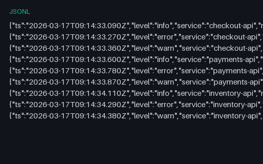 Preview of Structured Log — Multi-Line Stack Traces Inside JSON (jsonl)