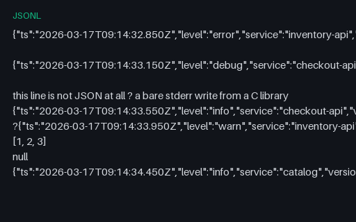 Preview of Structured Log — Blank, Non-JSON and BOM-Prefixed Lines (jsonl)