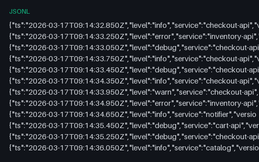 Preview of Structured Log — Out-of-Order Timestamps (jsonl)
