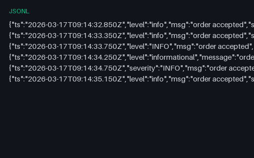 Preview of Structured Log — Schema and Type Drift Across Records (jsonl)