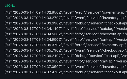 Preview of Structured Log — Truncated Final Record, Intentionally Corrupt (jsonl)