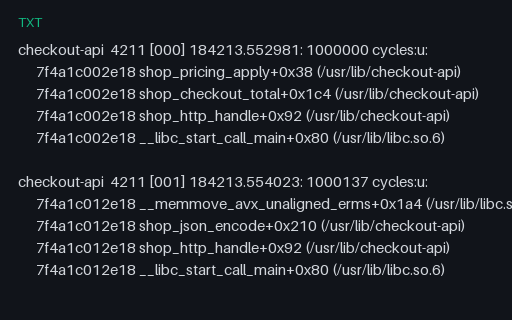 Preview of Linux perf script — Sample Records with Call Chains (txt)