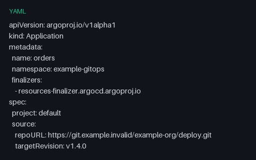 Preview of Argo CD Application with Sync Policy