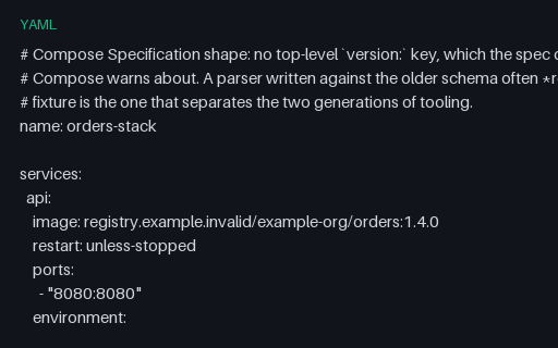 Preview of Docker Compose Specification (No version Key)