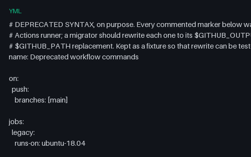 Preview of GitHub Actions Deprecated Workflow Commands