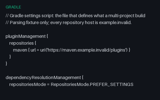 Preview of Gradle Settings Script with Version Catalog