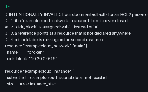 Preview of Terraform Configuration, Intentionally Invalid