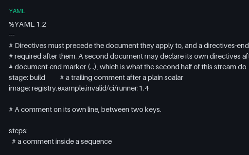 Preview of YAML Directives and Comments