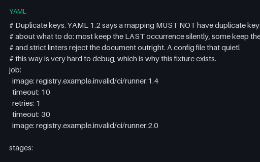 Preview of YAML Duplicate Keys