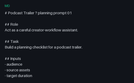 Preview of Vendor-Neutral Podcast Trailer Prompt 01