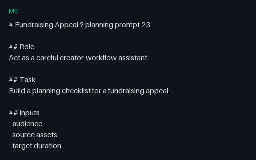 Preview of Vendor-Neutral Fundraising Appeal Prompt 23