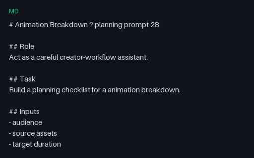 Preview of Vendor-Neutral Animation Breakdown Prompt 28