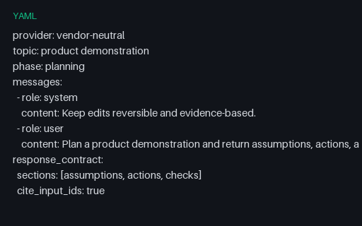 Preview of Vendor-Neutral Product Demonstration Prompt 02