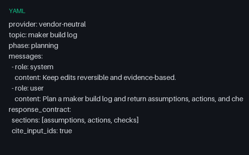 Preview of Vendor-Neutral Maker Build Log Prompt 12