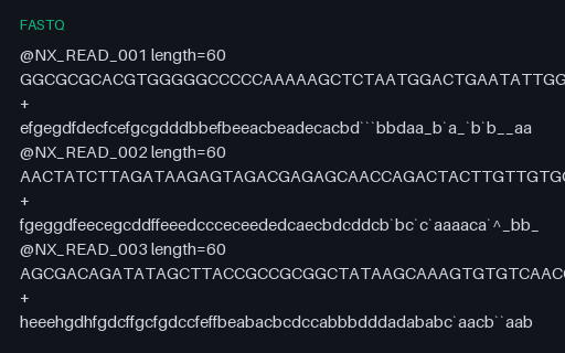 Preview of FASTQ Reads — Phred+64 Legacy Encoding (.fastq)