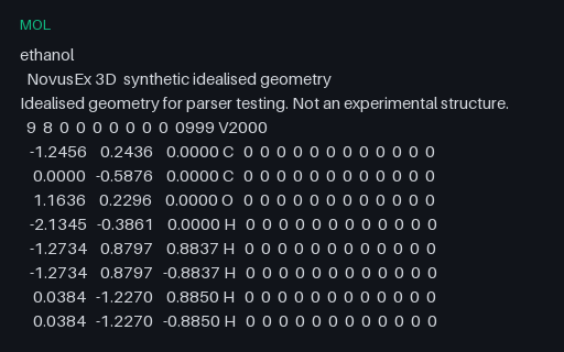 Preview of Ethanol — MDL Molfile V2000 (.mol)