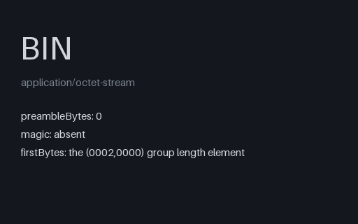 Preview of DICOM-Shaped Stream — No Preamble, No DICM Magic (.bin)