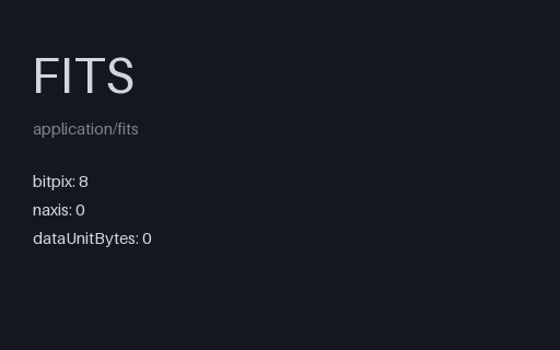 Preview of FITS Header-Only — Valid File With No Pixels (.fits)