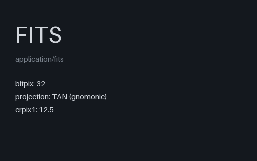 Preview of FITS with World Coordinate System — Tangent Plane (.fits)