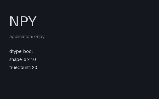 Preview of NumPy .npy — Boolean Mask (.npy)