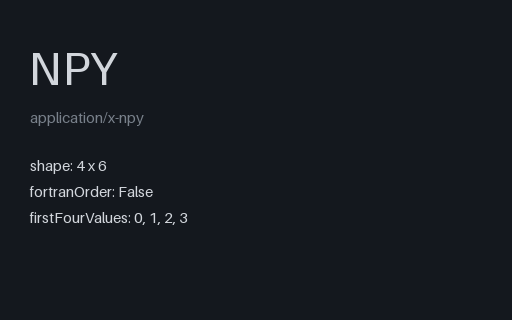 Preview of NumPy .npy — C Order (Row-Major) (.npy)