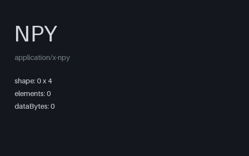 Preview of NumPy .npy — Zero-Length Array With Real Shape (.npy)
