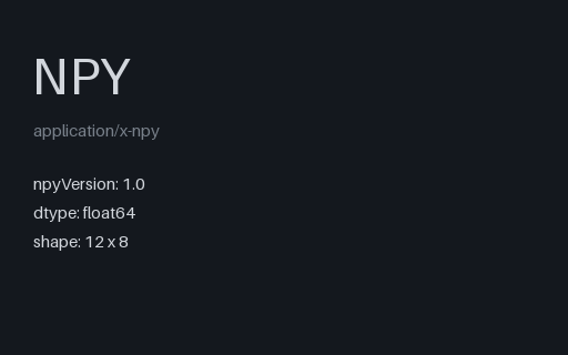 Preview of NumPy .npy — float64 2-D Grid (.npy)