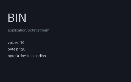 Preview of Raw float64 Block — Little-Endian, No Header (.bin)